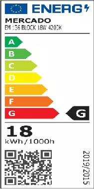 LED Panel Block 18W 4200K Világosszürke négyzet,8