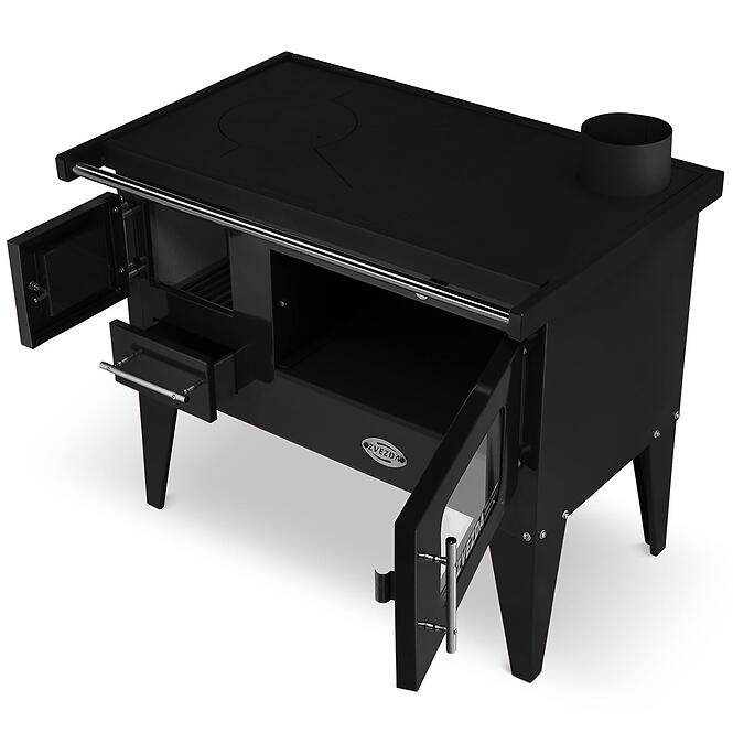 Tűzhely NARODNA E 6,1 kW fekete jobbos Eco