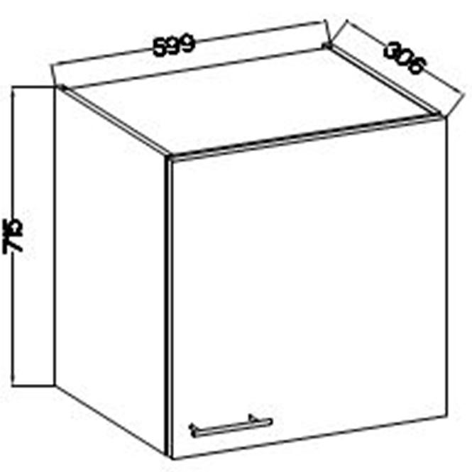 Konyhaszekrény Lara 60g-72 1f Mdf Fehér fényes