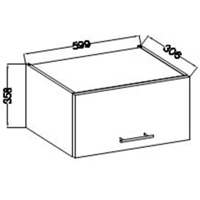 Konyhaszekrény Lara 60gu-36 1f Mdf Fehér fényes
