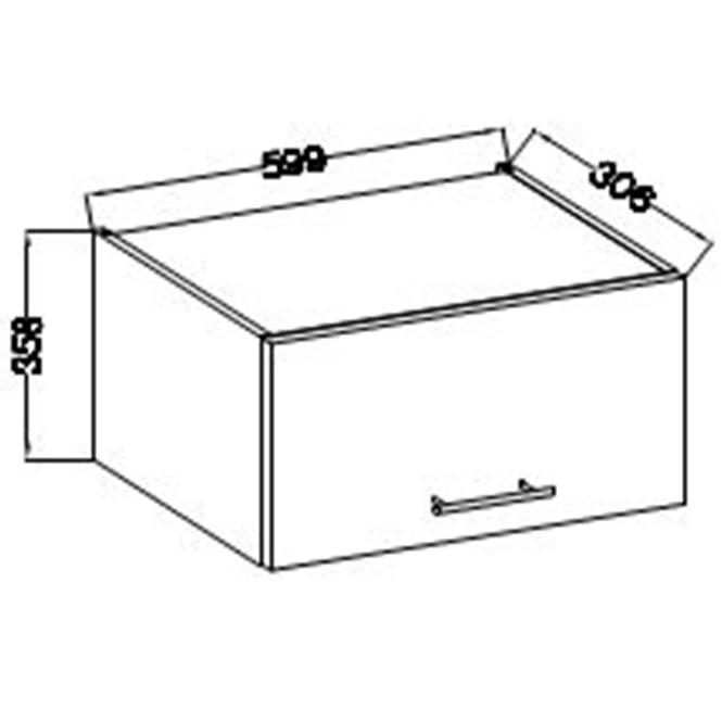 Konyhaszekrény Lara 60gu-36 1f Mdf Fehér fényes