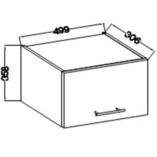 Konyhaszekrény Lara 50gu-36 1f Mdf Fehér fényes