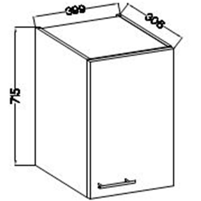 Konyhaszekrény Lara 40g-72 1f Mdf Fehér fényes,2