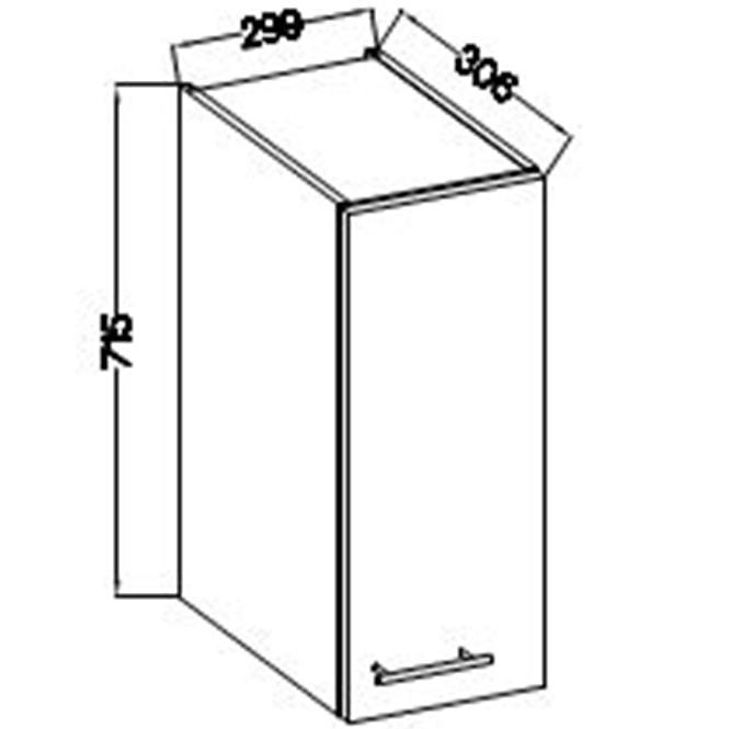 Konyhaszekrény Lara 30g-72 1f Mdf Fehér fényes