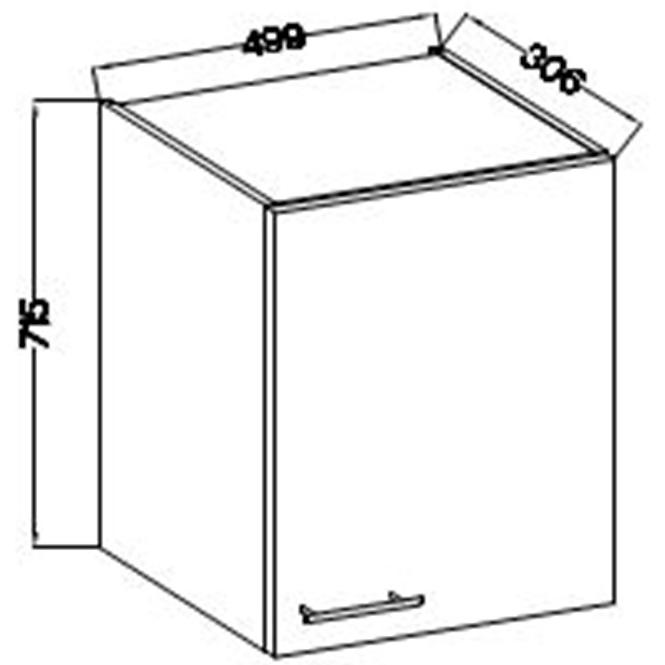 Konyhaszekrény Lara 50g-72 1f Mdf Fehér fényes