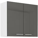 Konyhaszekrény Lara 80g-72 2f Mdf szürke fényes