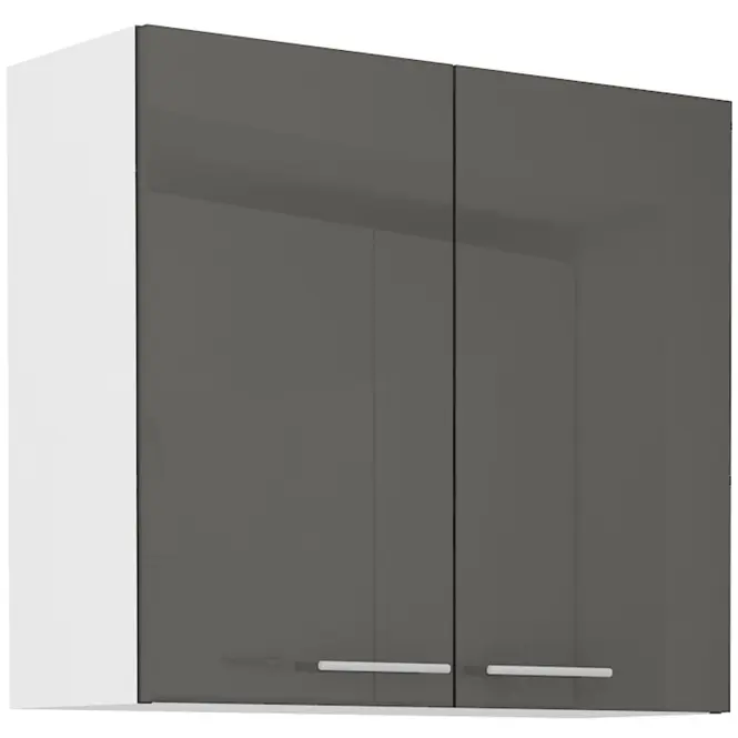 Konyhaszekrény Lara 80g-72 2f Mdf szürke fényes