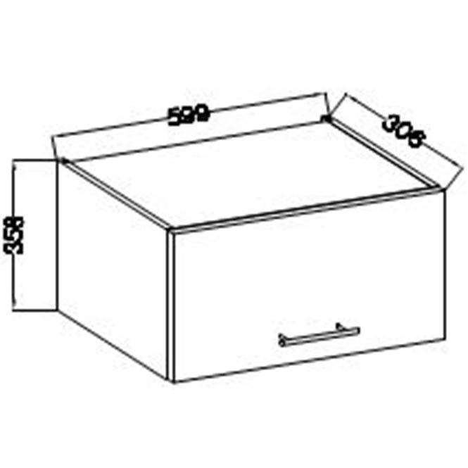Konyhaszekrény Lara 60gu-36 1f Mdf Szary fényes
