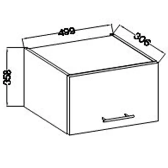 Konyhaszekrény Lara 50gu-36 1f Mdf szürke fényes