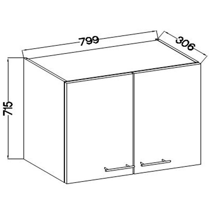 Konyhaszekrény Lara 80g-72 2f Mdf Cappucino fényes