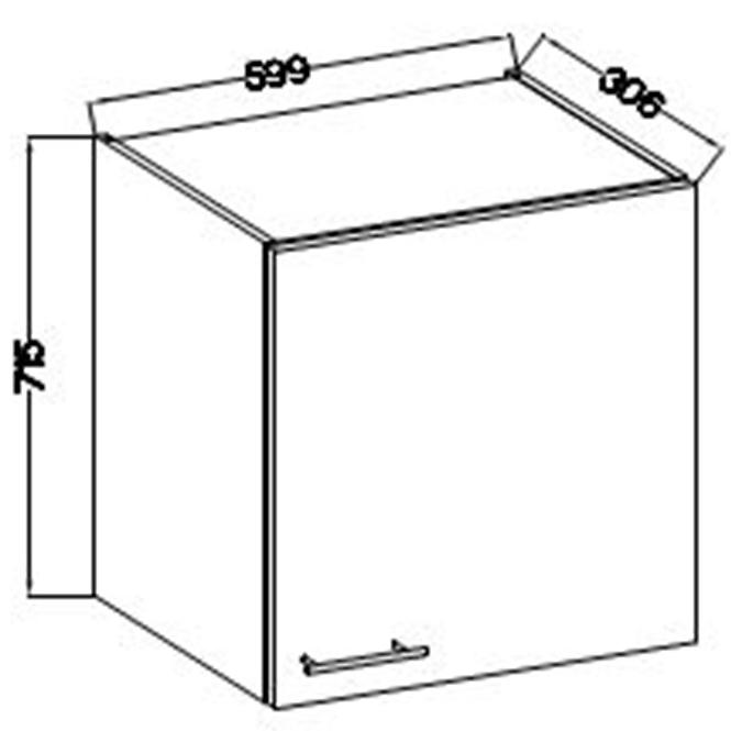 Konyhaszekrény Lara 60g-72 1f Mdf Cappucino fényes