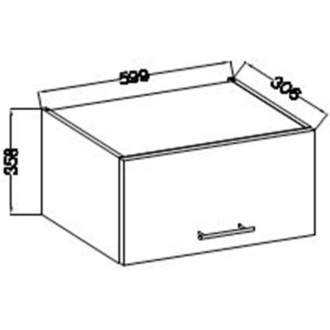 Konyhaszekrény Lara 60gu-36 1f Mdf Cappucino fényes