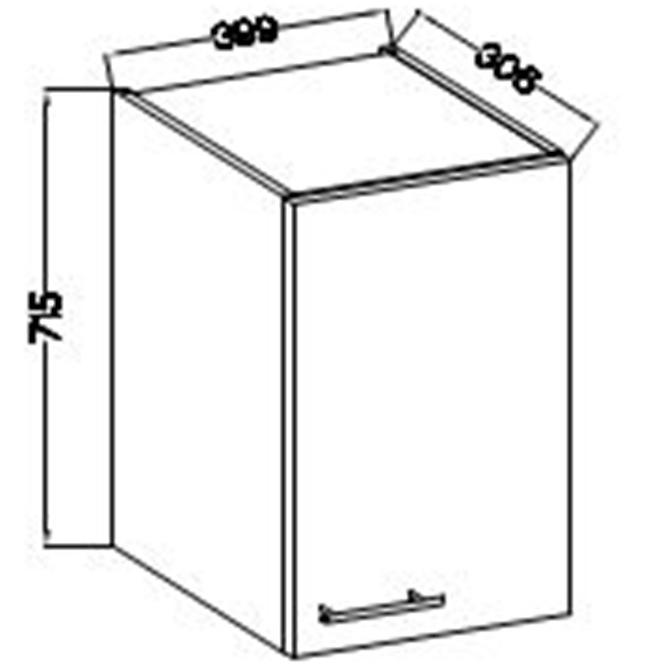 Konyhaszekrény Lara 40g-72 1f Mdf Cappucino fényes,2