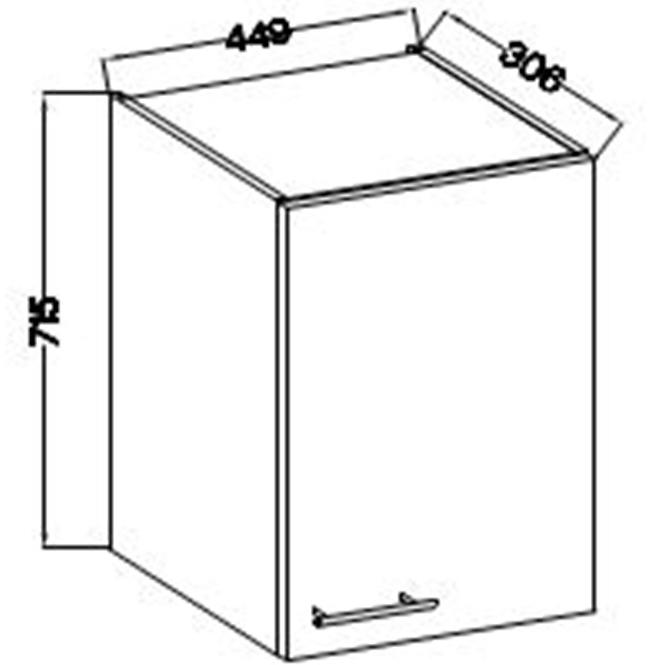 Konyhaszekrény Lara 45g-72 1f Mdf Cappucino fényes