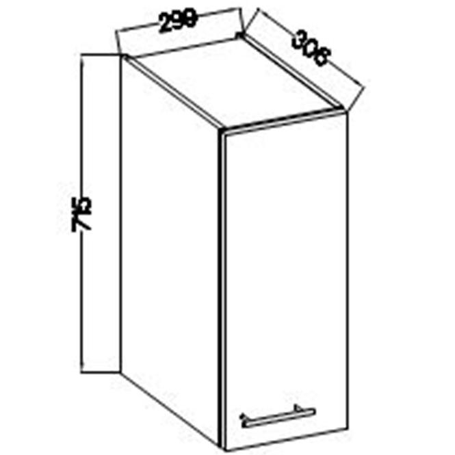 Konyhaszekrény Lara 30g-72 1f Mdf Cappucino fényes