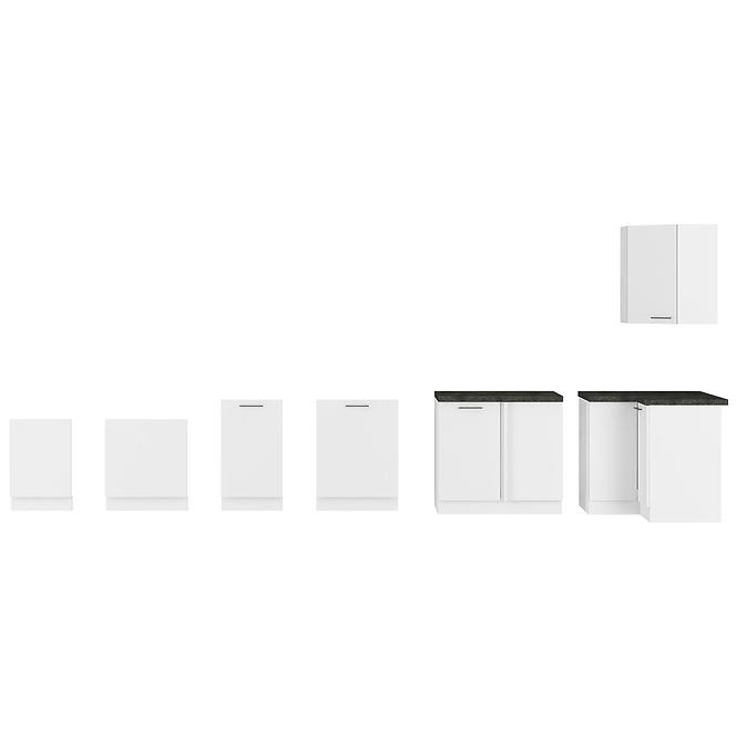 Konyhaszekrény Lara 80zl 2f Bb Mdf Fehér fényes