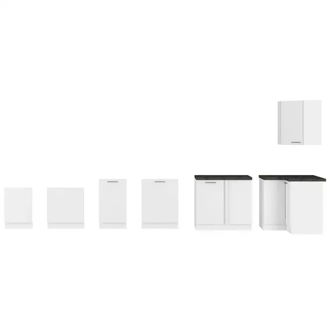 Konyhaszekrény Lara 80zl 2f Bb Mdf Fehér fényes,4