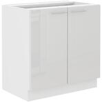 Konyhaszekrény Lara 80d 2f Bb Mdf Fehér fényes
