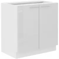 Konyhaszekrény Lara 80d 2f Bb Mdf Fehér fényes