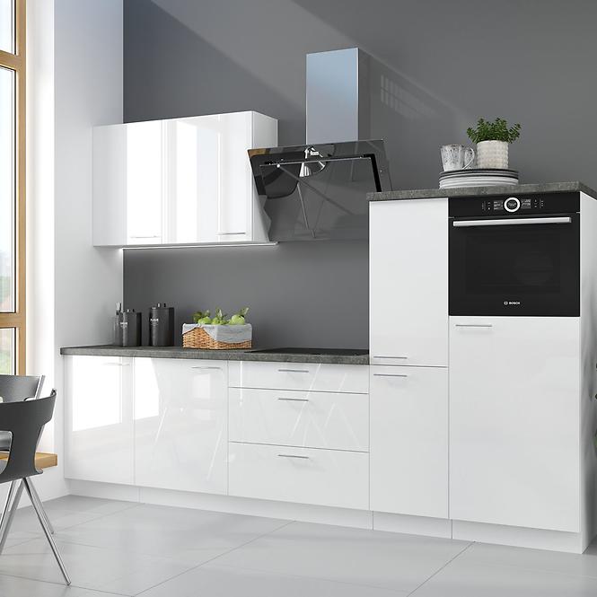 Konyhaszekrény Lara 80d 2f Bb Mdf Fehér fényes