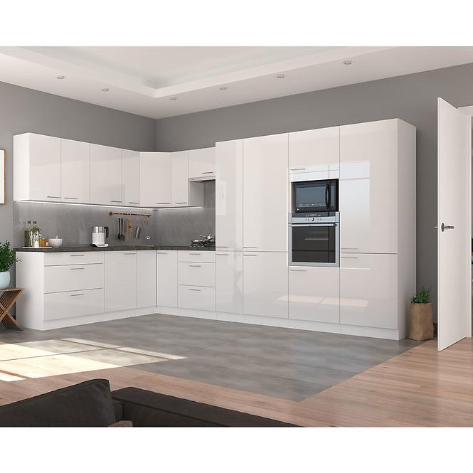 Konyhaszekrény Lara 80d 2f Bb Mdf Fehér fényes