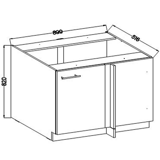 Konyhaszekrény Lara105 Nd 1f Bb Mdf Fehér fényes