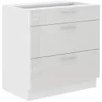 Konyhaszekrény Lara 80d 3s Bb Mdf Fehér fényes