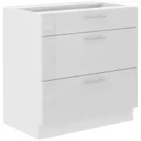 Konyhaszekrény Lara 80d 3s Bb Mdf Fehér fényes