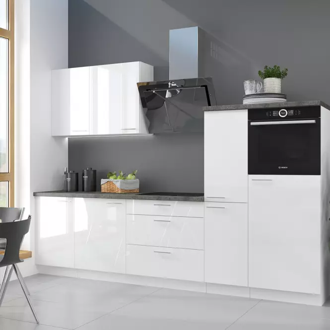 Konyhaszekrény Lara 80d 3s Bb Mdf Fehér fényes