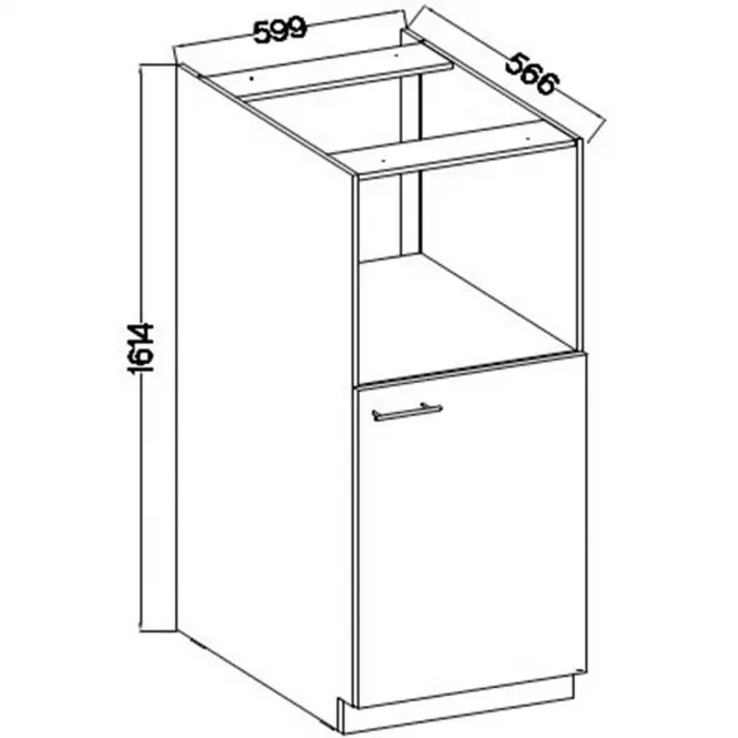 Konyhaszekrény Lara 60dkpl-162 1f Bb Mdf Fehér fényes