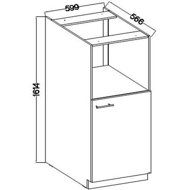 Konyhaszekrény Lara 60dkpl-162 1f Bb Mdf Fehér fényes