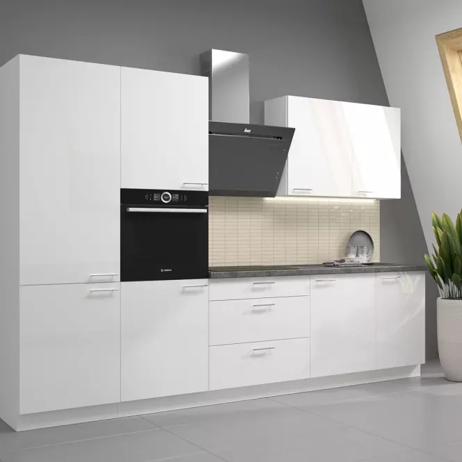 Konyhaszekrény Lara 40dk-210 2f Bb Mdf Fehér fényes