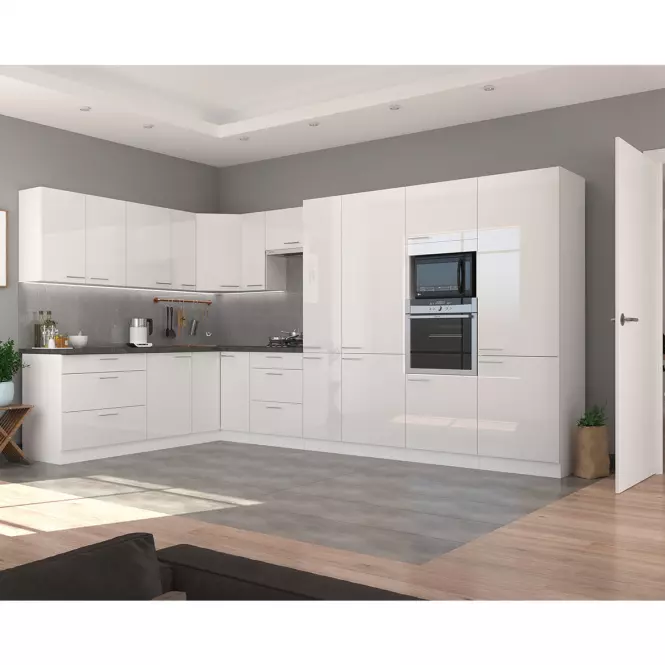Konyhaszekrény Lara 40dk-210 2f Bb Mdf Fehér fényes