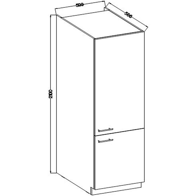 Konyhaszekrény Lara 60dk-210 2f Bb Mdf Fehér fényes