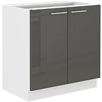 Konyhaszekrény Lara 80zl 2f Bb Mdf szürke fényes