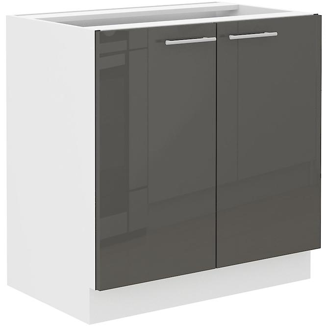 Konyhaszekrény Lara 80d 2f Bb Mdf Szary fényes