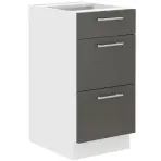 Konyhaszekrény Lara 40d 3s Bb Mdf szürke fényes