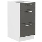 Konyhaszekrény Lara 40d 3s Bb Mdf szürke fényes