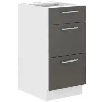 Konyhaszekrény Lara 40d 3s Bb Mdf szürke fényes