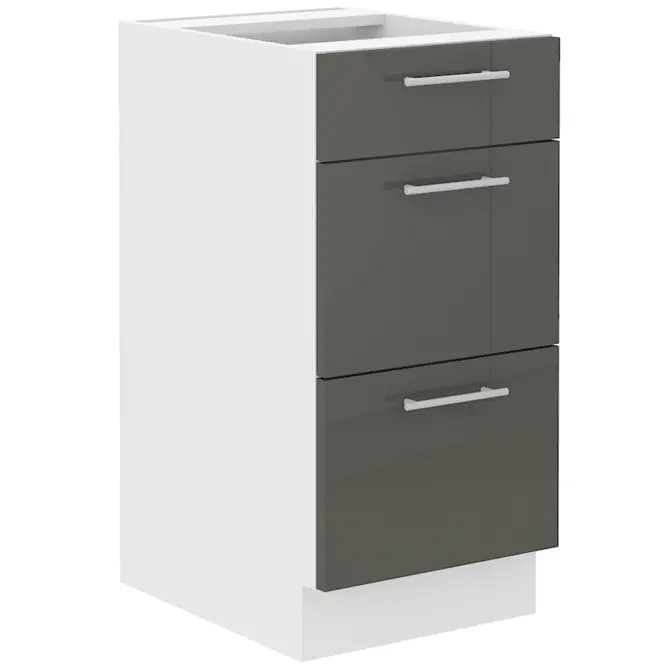 Konyhaszekrény Lara 40d 3s Bb Mdf szürke fényes