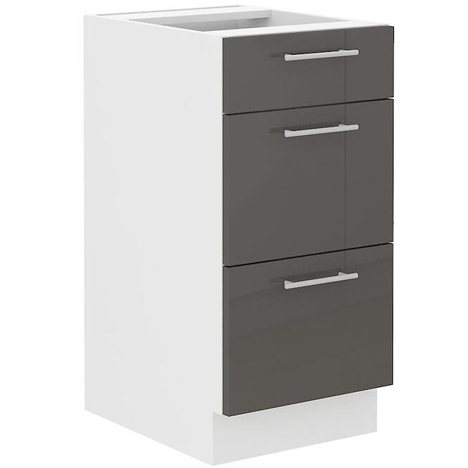 Konyhaszekrény Lara 40d 3s Bb Mdf szürke fényes