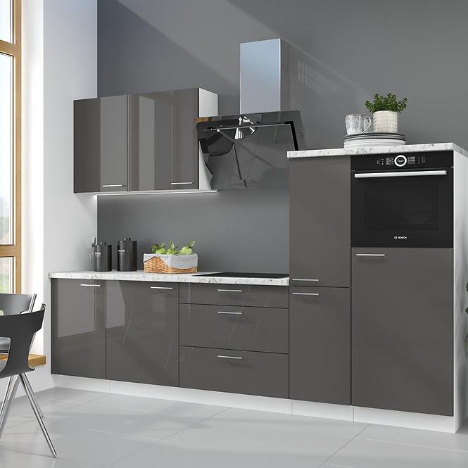 Konyhaszekrény Lara 60d Gaz Bb Mdf Szary fényes
