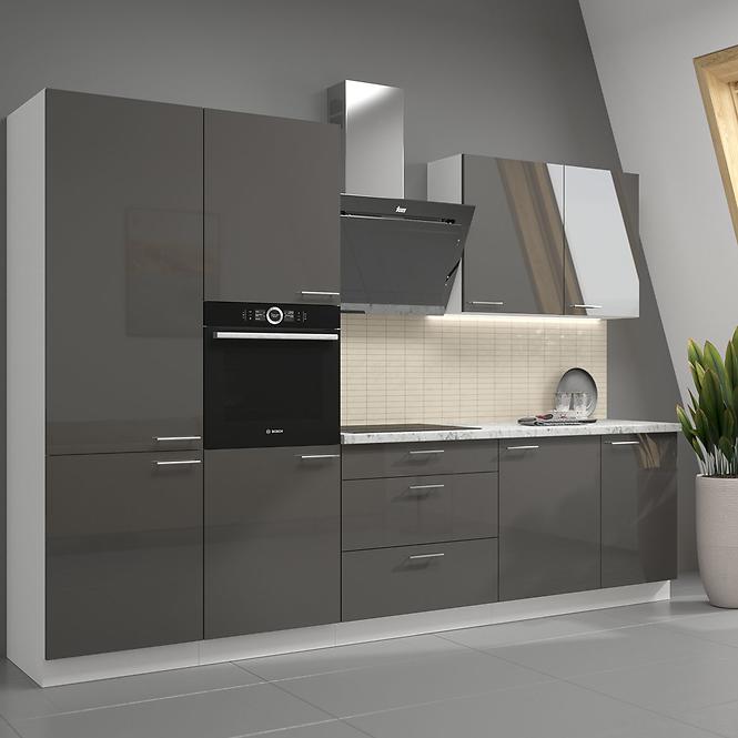Konyhaszekrény Lara 60d Gaz Bb Mdf Szary fényes