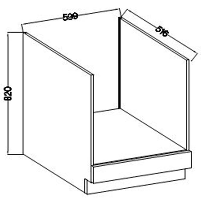 Konyhaszekrény Lara 60d Gaz Bb Mdf szürke fényes,2