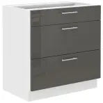 Konyhaszekrény Lara 80d 3s Bb Mdf szürke fényes