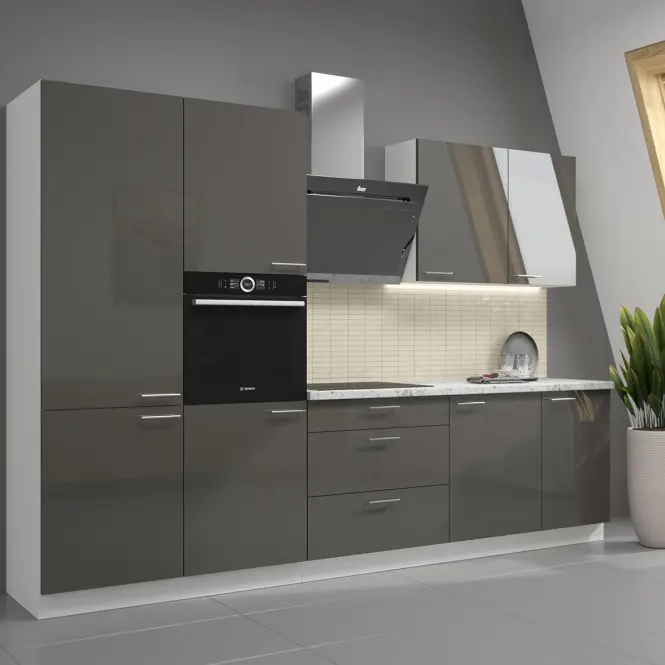 Konyhaszekrény Lara 80d 3s Bb Mdf szürke fényes,8