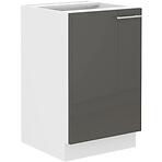 Konyhaszekrény Lara 50zl 1f Bb Mdf szürke fényes
