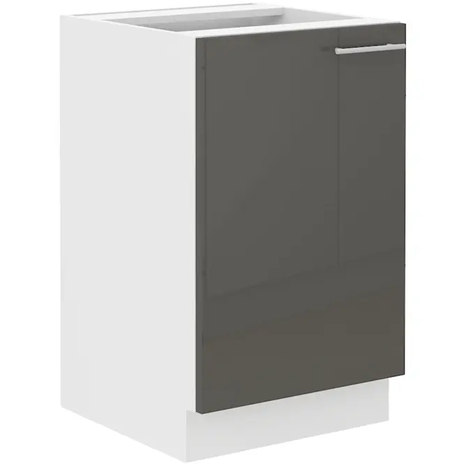 Konyhaszekrény Lara 50zl 1f Bb Mdf szürke fényes