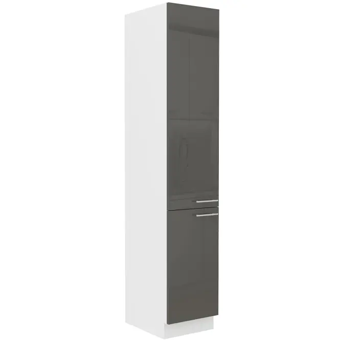 Konyhaszekrény Lara 40dk-210 2f Bb Mdf szürke fényes