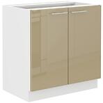 Konyhaszekrény Lara 80zl 2f Bb Mdf Cappucino fényes